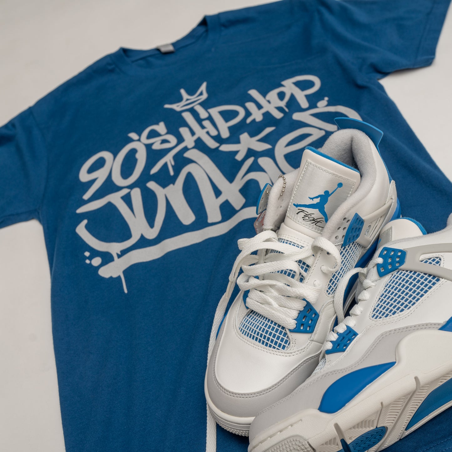 90SHIPHOPJUNKIE MILITIA BLUE LOGO T